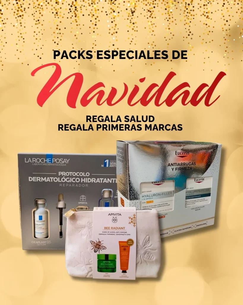 Pack de regalo especiales de Navidad. Regala salud, regala primeras marcas. En Farmacia Olmedo en Torrijos (Toledo)